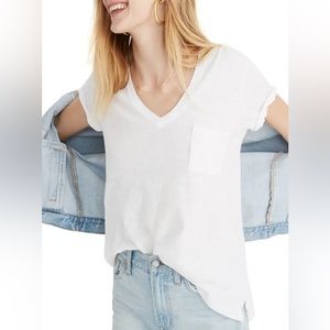 Cute white Madewell V neck tee